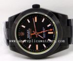 Rolex Milgauss Watch Solid Black w/ Black Face 40mm